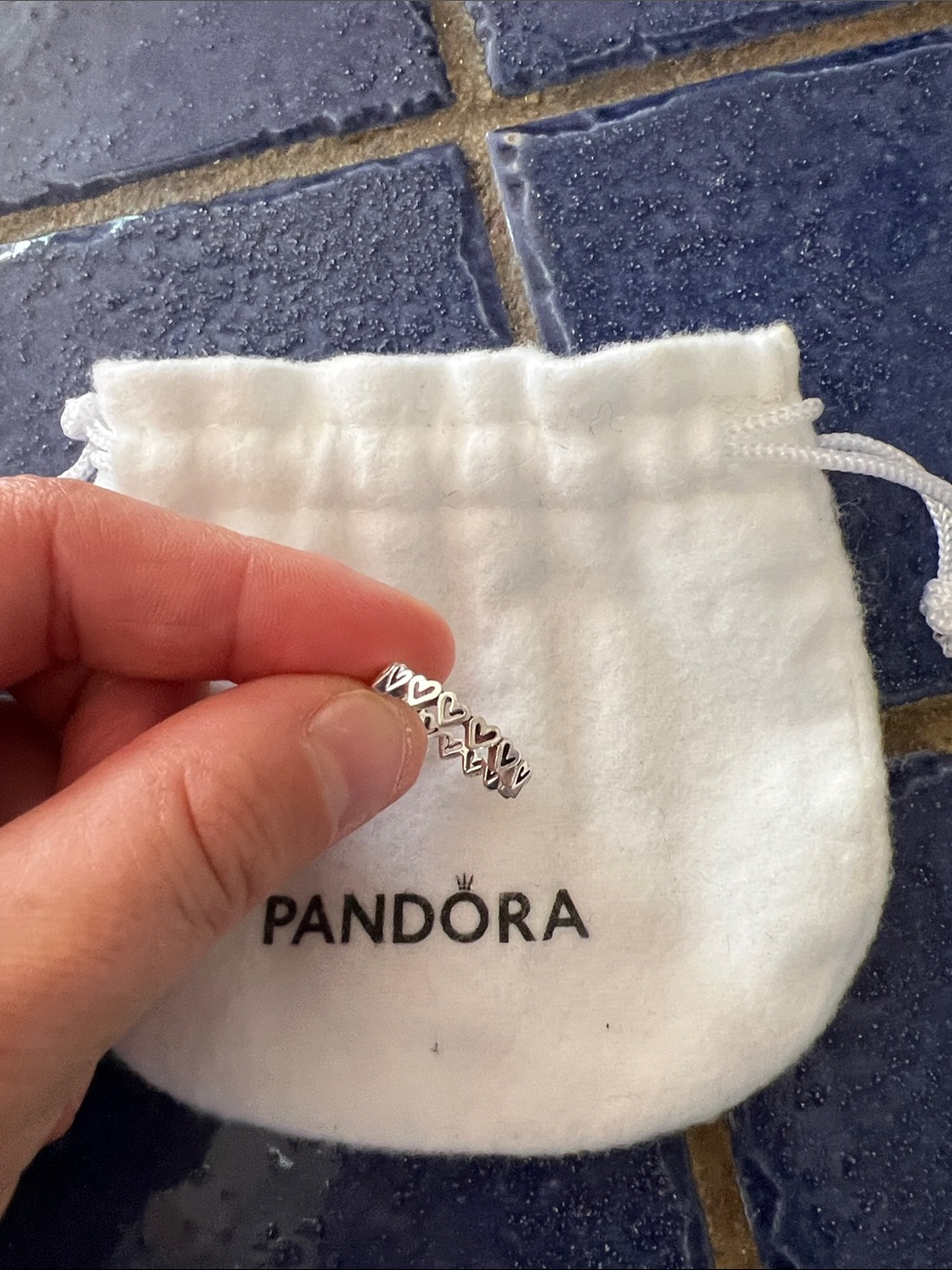 Pandora Silver Open Heart Stackable Ring